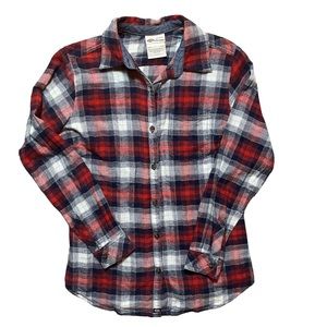 Dickies Women’s Red/Blue Flannel Long Sleeve Button Up | Size Small